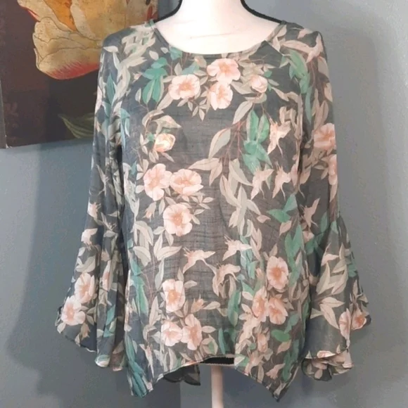 Lauren Conrad Crane Belle Sleeve Blouse - Picture 5 of 7